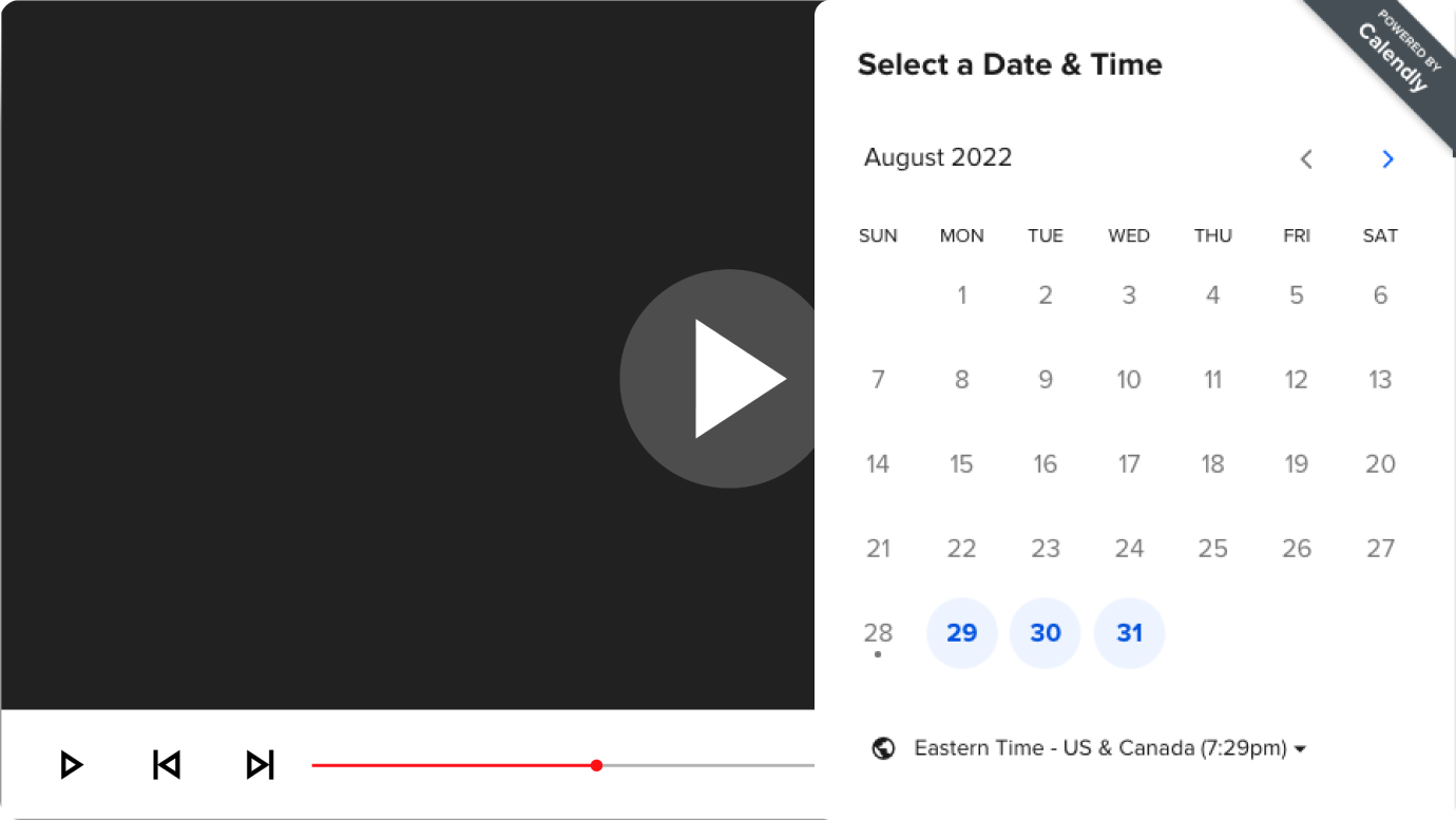 Calendar in-video