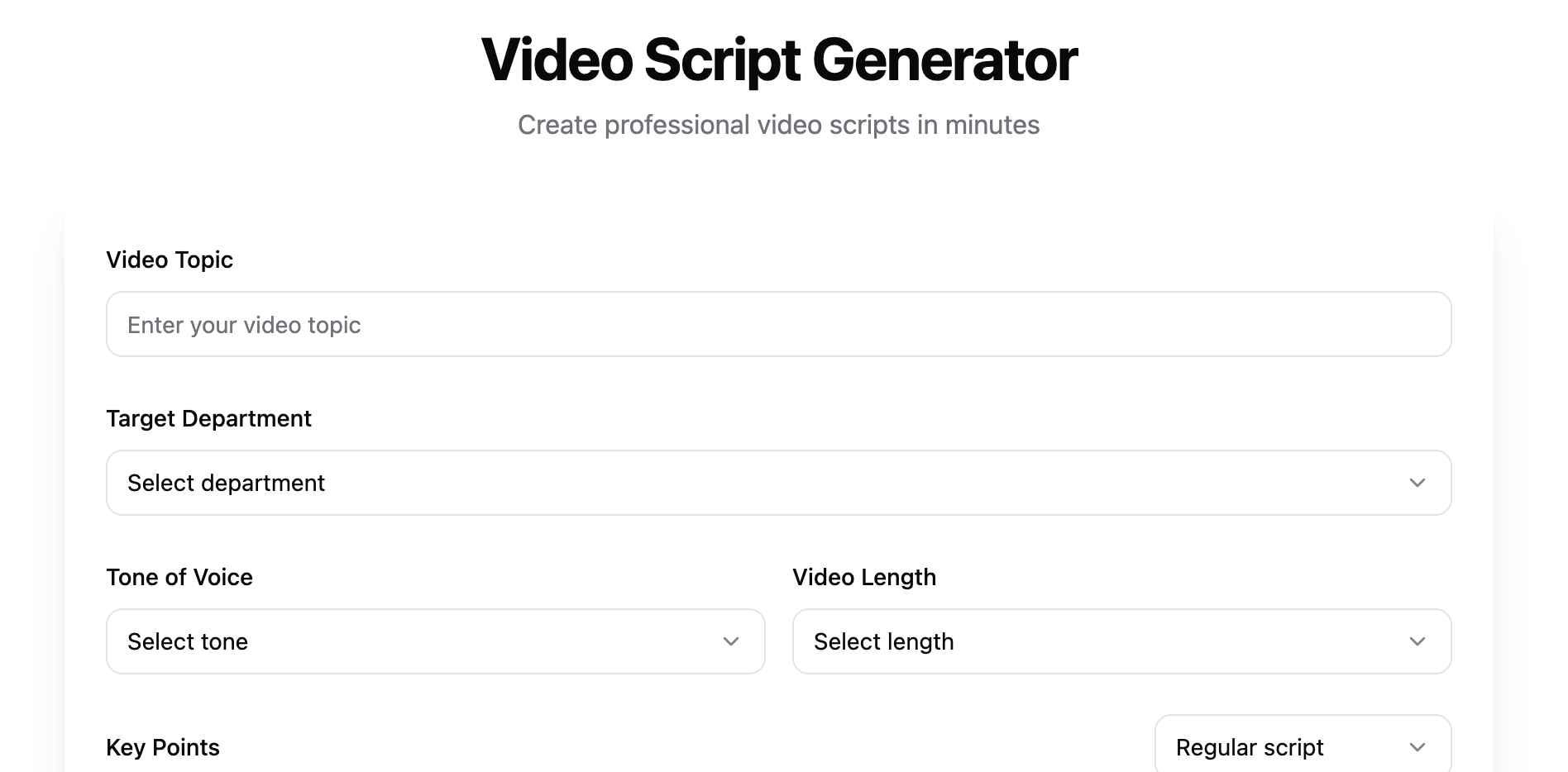 Video Script Generator